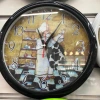 Home digital wall clock, retro European-style clock, simple and modern living room, round with colorful patterns, silent clock details Picture